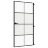 Vidaxl Innenür schmal 102,5 x 20,5 cm gehärtetes Glas und Aluminiumschwarz