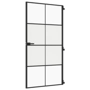 Vidaxl Innenür schmal 102,5 x 20,5 cm gehärtetes Glas und Aluminiumschwarz - afbeelding 2