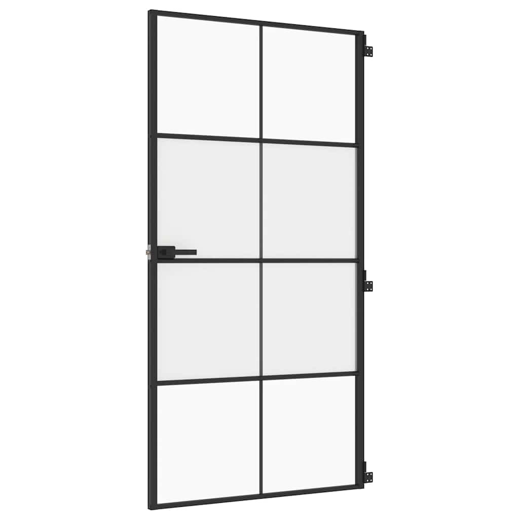 Vidaxx Innentür schmal 102,5x201,5 cm Hartglas und Aluminium schwarz
