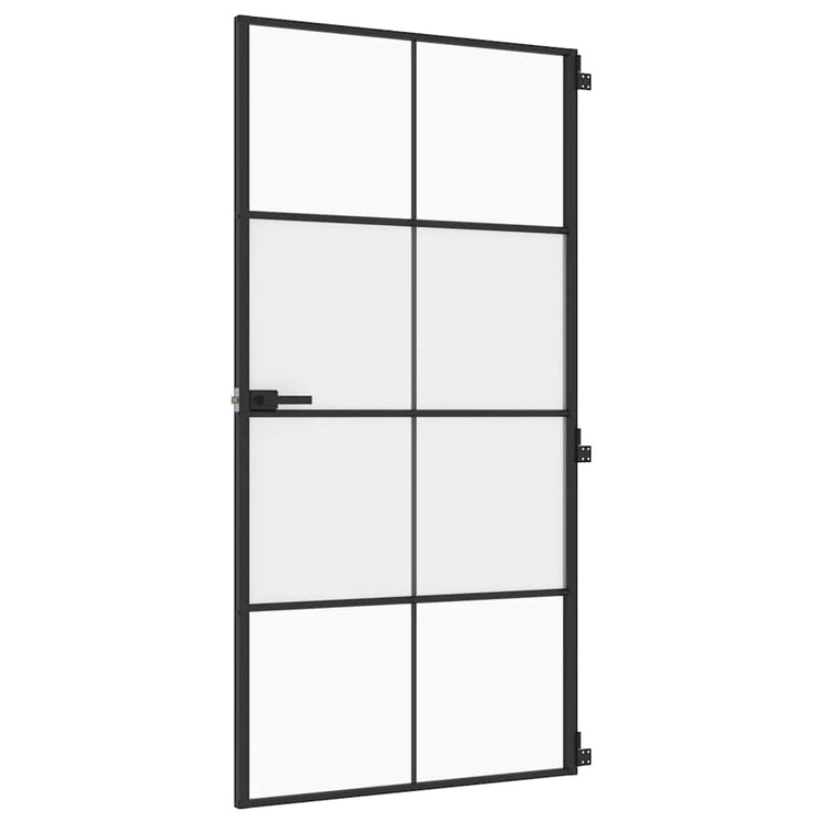 Vidaxx Innentür schmal 102,5x201,5 cm Hartglas und Aluminium schwarz