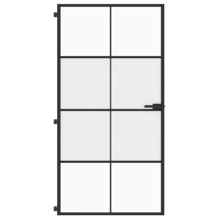 Vidaxl Innenür schmal 102,5 x 20,5 cm gehärtetes Glas und Aluminiumschwarz