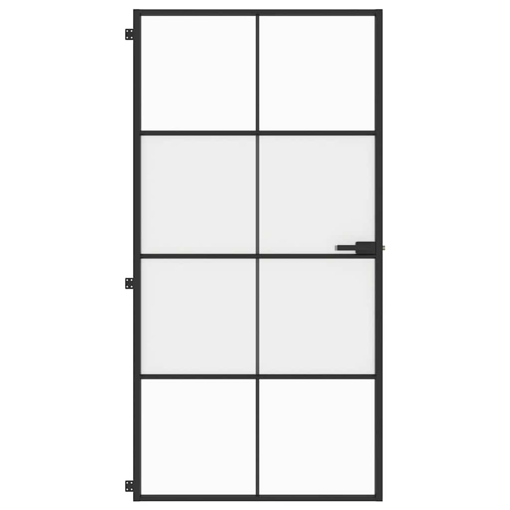 Vidaxx Innentür schmal 102,5x201,5 cm Hartglas und Aluminium schwarz