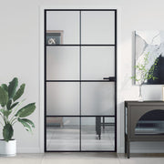 Vidaxl Innenür schmal 102,5 x 20,5 cm gehärtetes Glas und Aluminiumschwarz - afbeelding 1