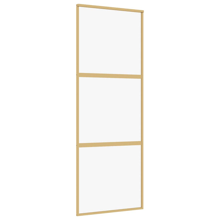 VIDAXL -Schiebetür 76x205 cm klares ESG -Glas und Aluminium Gold gefärbt