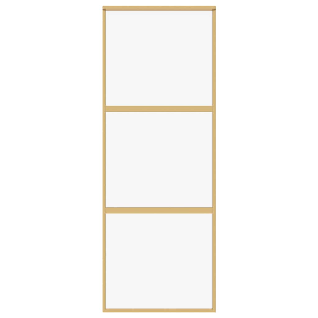 VIDAXL -Schiebetür 76x205 cm klares ESG -Glas und Aluminium Gold gefärbt