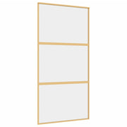 VIDAXL -Schiebetür 102,5 x 205 cm klares ESG -Glas- und Aluminiumgoldfarbe - afbeelding 2