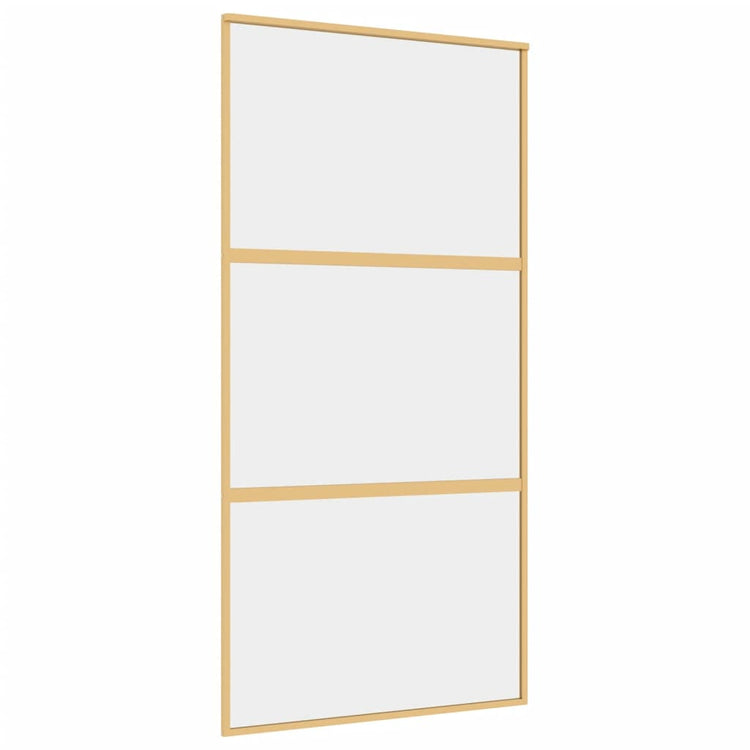 VIDAXL -Schiebetür 102,5 x 205 cm klares ESG -Glas- und Aluminiumgoldfarbe