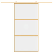 VIDAXL -Schiebetür 102,5 x 205 cm klares ESG -Glas- und Aluminiumgoldfarbe - afbeelding 3