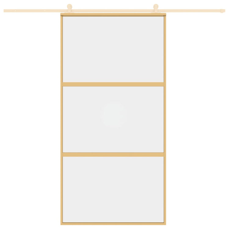 VIDAXL -Schiebetür 102,5 x 205 cm klares ESG -Glas- und Aluminiumgoldfarbe