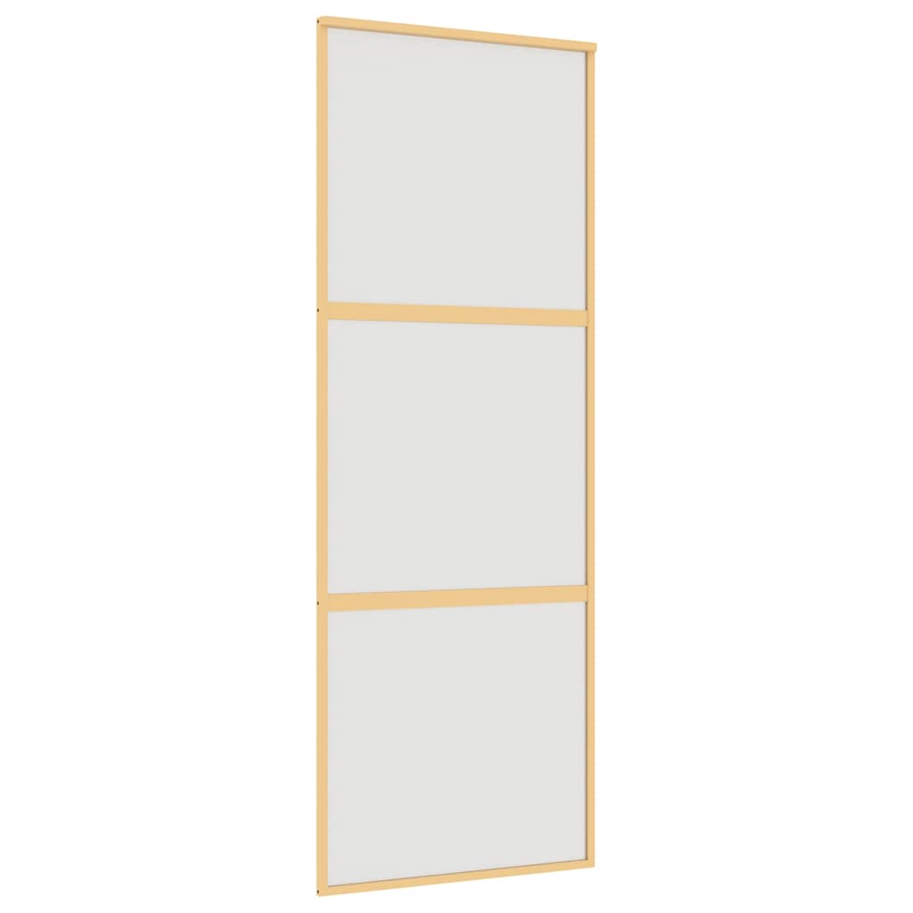 VIDAXL -Schiebetür 76x205 cm mattes ESG -Glas und Aluminium Gold gefärbt