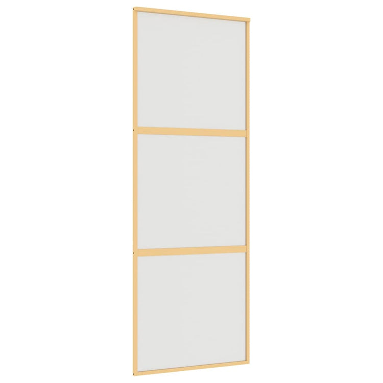 VIDAXL -Schiebetür 76x205 cm mattes ESG -Glas und Aluminium Gold gefärbt