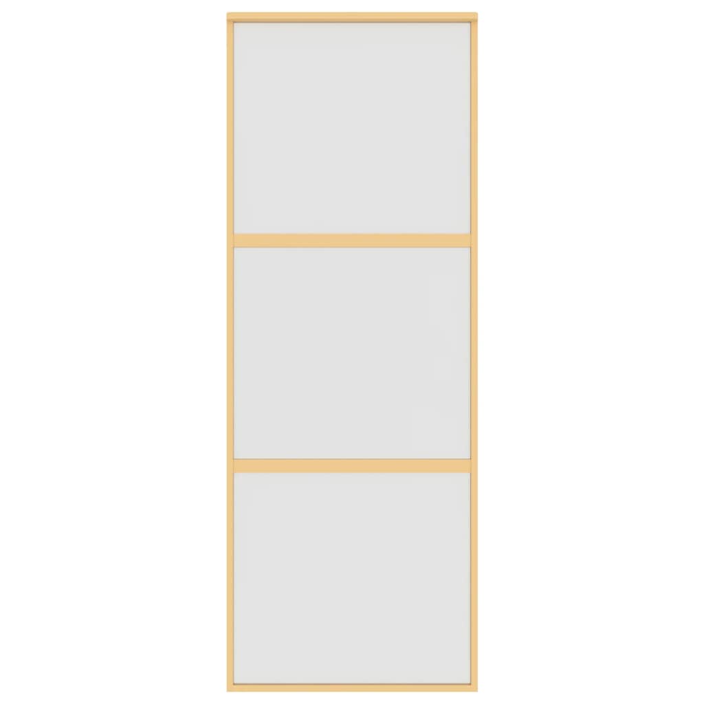 VIDAXL -Schiebetür 76x205 cm mattes ESG -Glas und Aluminium Gold gefärbt