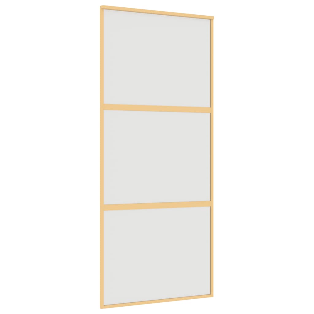Vidaxl Schiebetür 90x205 cm mattes ESG -Glas und Aluminium Gold gefärbt