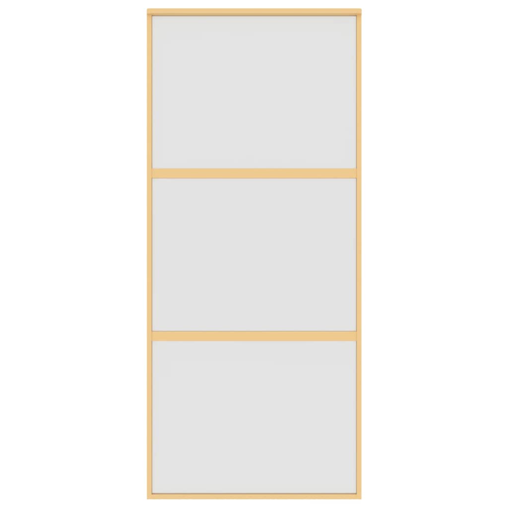 Vidaxl Schiebetür 90x205 cm mattes ESG -Glas und Aluminium Gold gefärbt