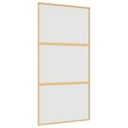 VIDAXL -Schiebetür 102,5 x 205 cm mattes ESG -Glas und Aluminium Gold gefärbt - afbeelding 2