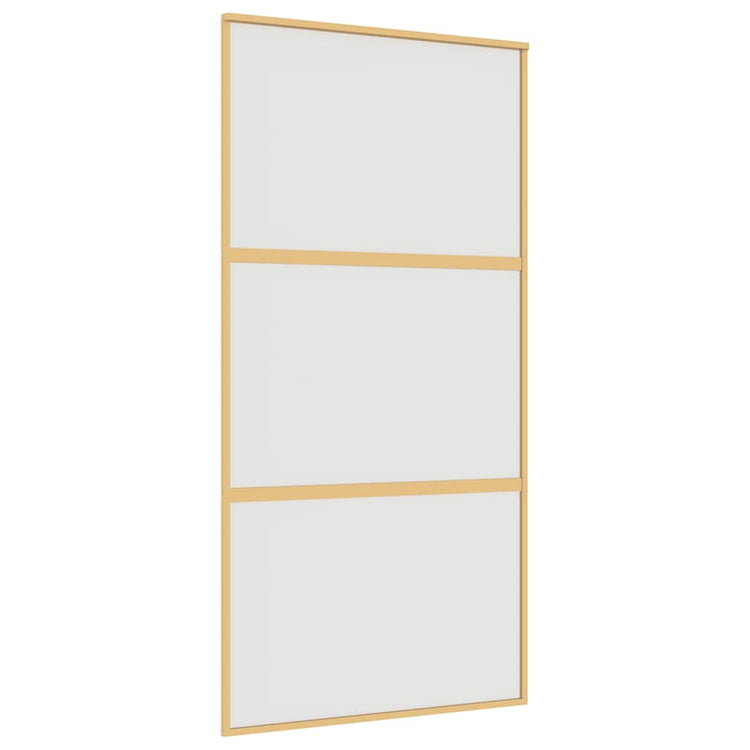 VIDAXL -Schiebetür 102,5 x 205 cm mattes ESG -Glas und Aluminium Gold gefärbt