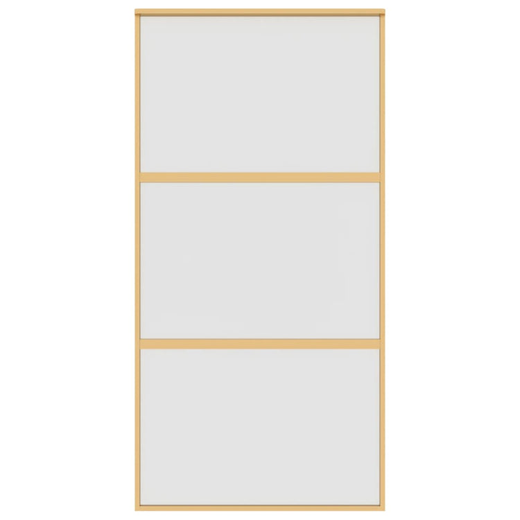 VIDAXL -Schiebetür 102,5 x 205 cm mattes ESG -Glas und Aluminium Gold gefärbt