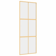 VIDAXL -Schiebetür 76x205 cm klares ESG -Glas und Aluminium Gold gefärbt - afbeelding 2