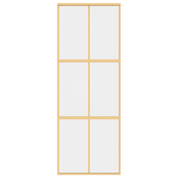 VIDAXL -Schiebetür 76x205 cm klares ESG -Glas und Aluminium Gold gefärbt