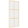 Vidaxl Schiebetür 90x205 cm klares ESG -Glas und Aluminium Gold gefärbt