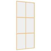 Vidaxl Schiebetür 90x205 cm klares ESG -Glas und Aluminium Gold gefärbt - afbeelding 2