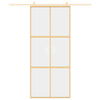 Vidaxl Schiebetür 90x205 cm klares ESG -Glas und Aluminium Gold gefärbt