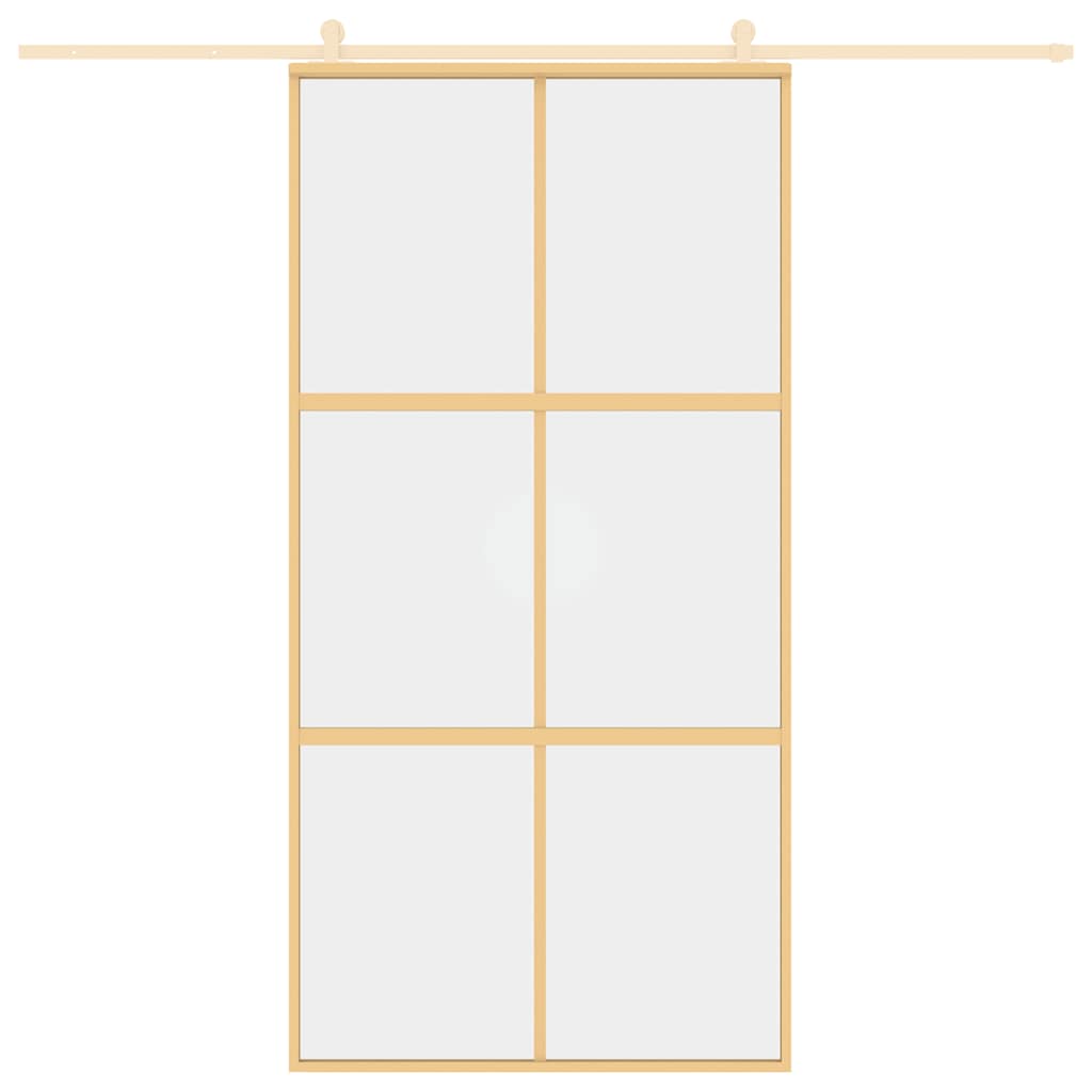 VIDAXL -Schiebetür 102,5 x 205 cm klares ESG -Glas- und Aluminiumgoldfarbe