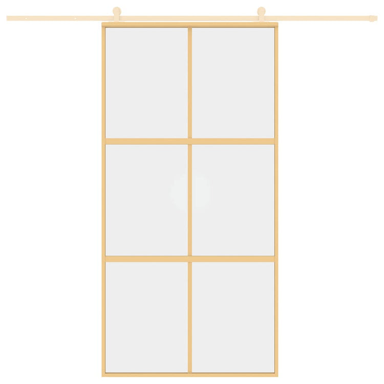 VIDAXL -Schiebetür 102,5 x 205 cm klares ESG -Glas- und Aluminiumgoldfarbe