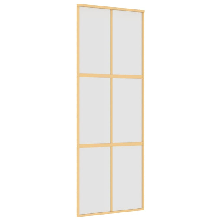 Vidaxx Schiebetür 76x205 cm ESG-Glas matt und Aluminium goldfarben