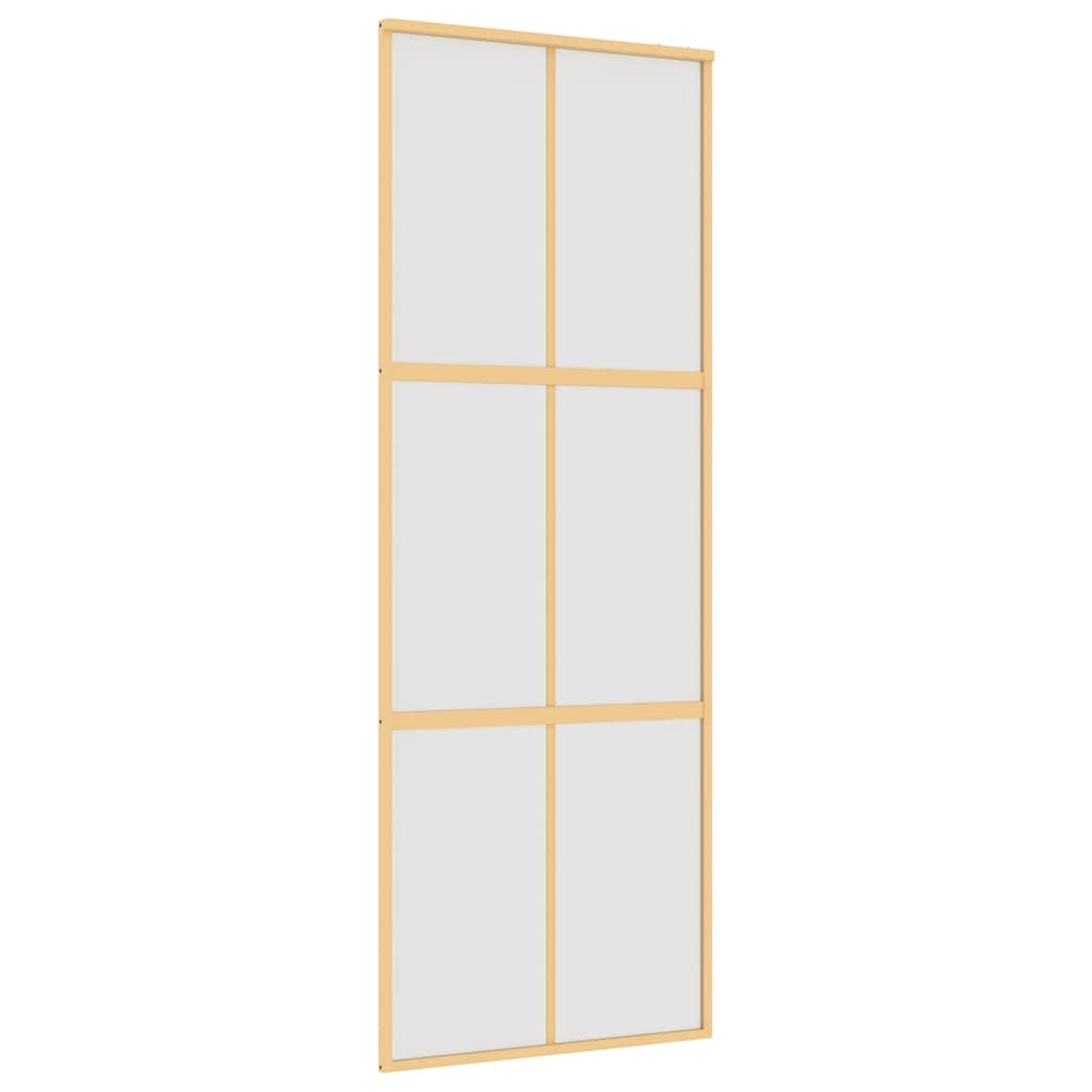 Vidaxx Schiebetür 76x205 cm ESG-Glas matt und Aluminium goldfarben