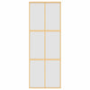 Vidaxx Schiebetür 76x205 cm ESG-Glas matt und Aluminium goldfarben