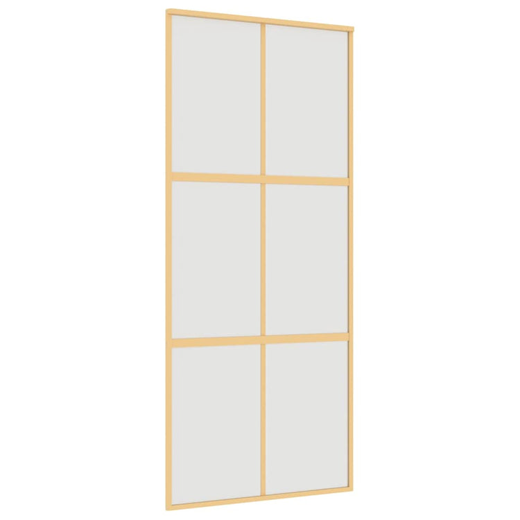 Vidaxl Schiebetür 90x205 cm mattes ESG -Glas und Aluminium Gold gefärbt