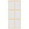 Vidaxl Schiebetür 90x205 cm mattes ESG -Glas und Aluminium Gold gefärbt