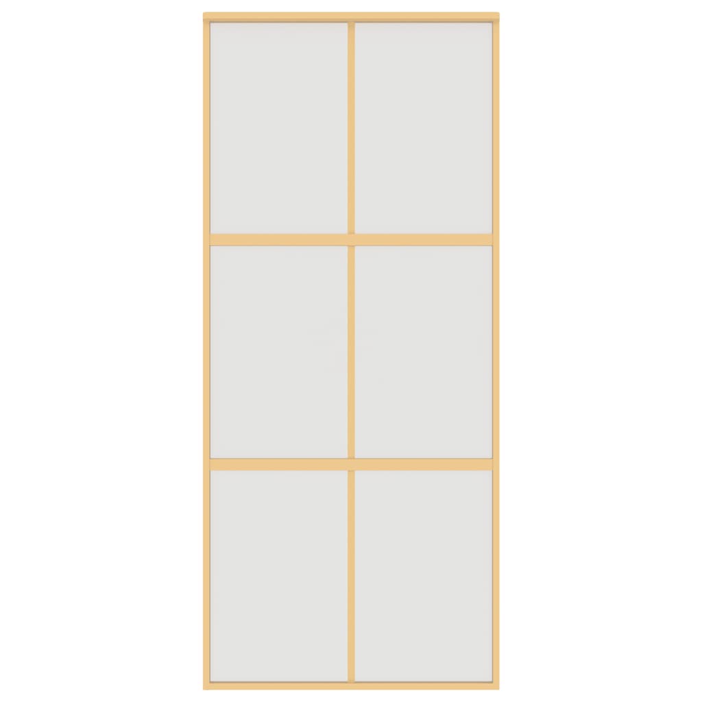 Vidaxl Schiebetür 90x205 cm mattes ESG -Glas und Aluminium Gold gefärbt