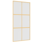 VIDAXL -Schiebetür 102,5 x 205 cm mattes ESG -Glas und Aluminium Gold gefärbt - afbeelding 2
