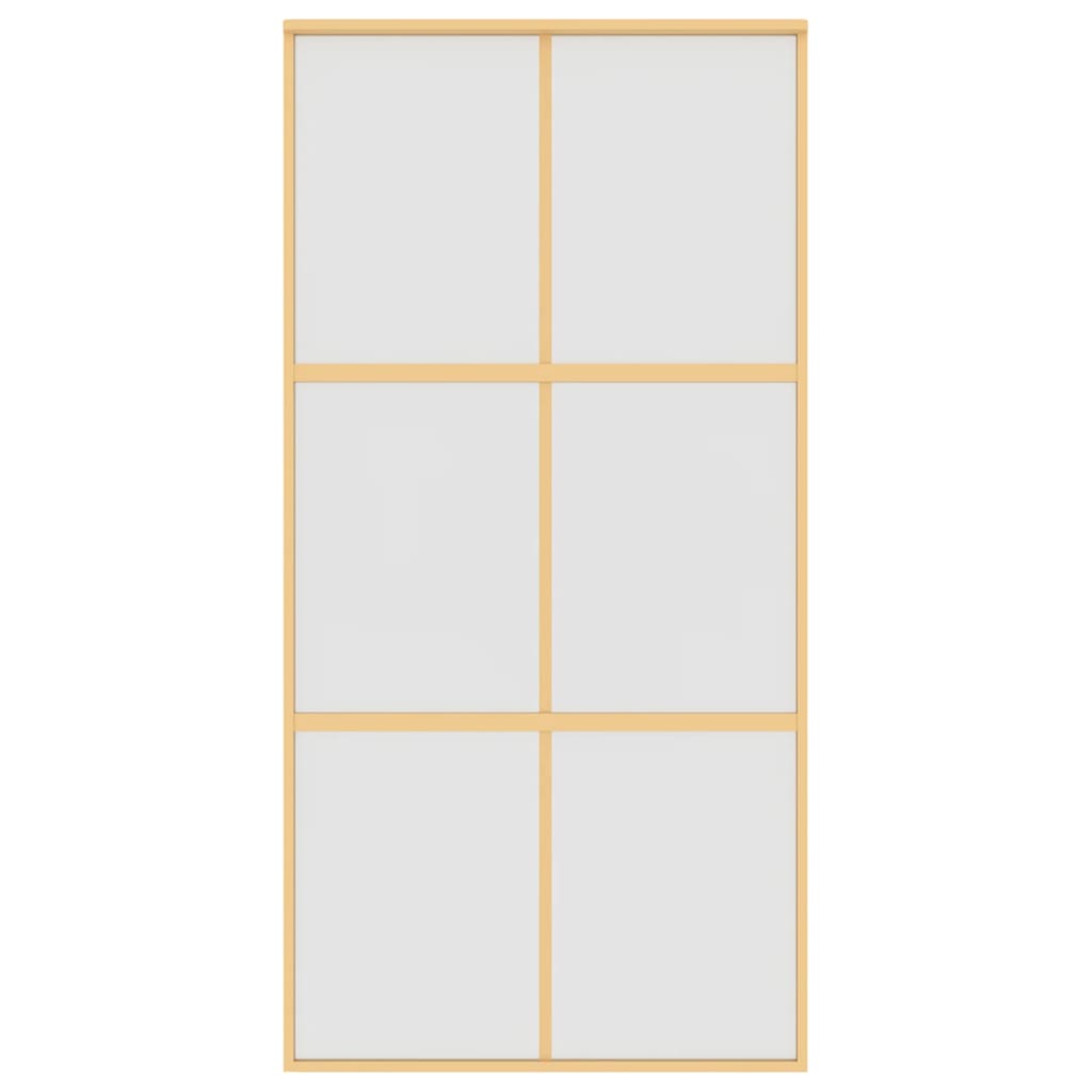 VIDAXL -Schiebetür 102,5 x 205 cm mattes ESG -Glas und Aluminium Gold gefärbt