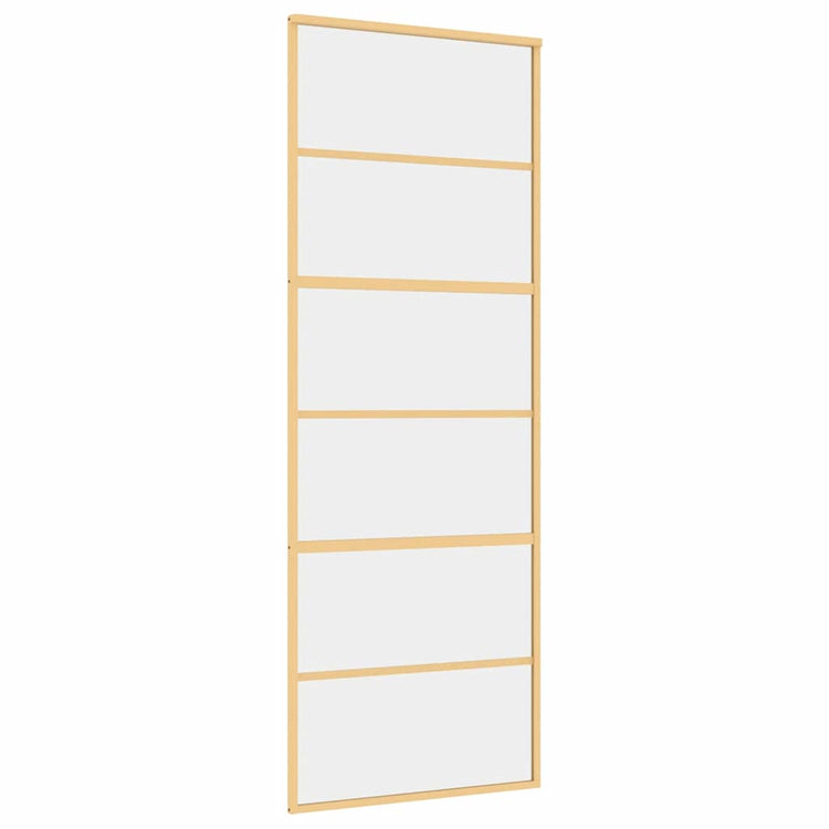 VIDAXL -Schiebetür 76x205 cm klares ESG -Glas und Aluminium Gold gefärbt