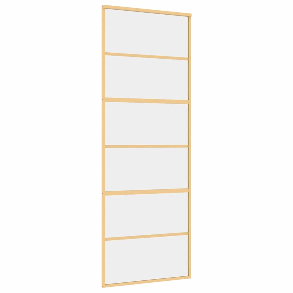 VIDAXL -Schiebetür 76x205 cm klares ESG -Glas und Aluminium Gold gefärbt