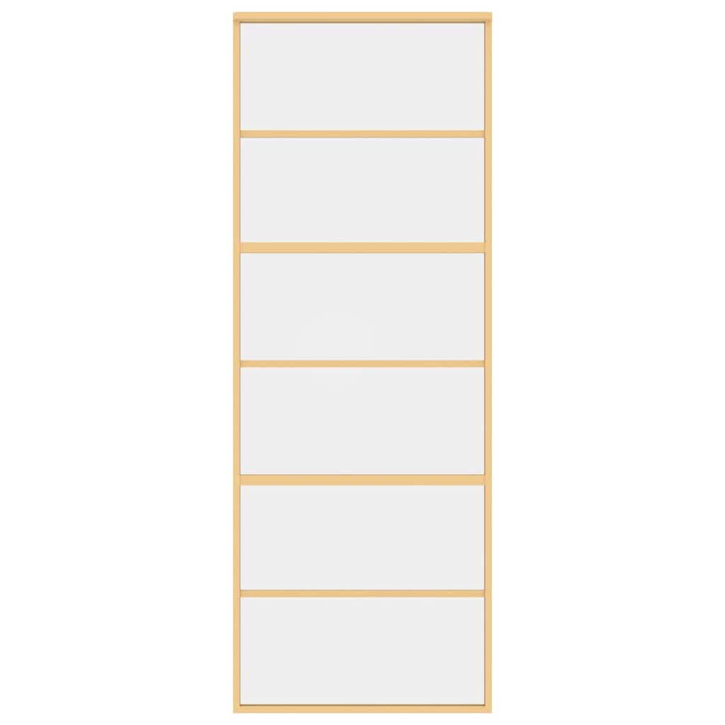 VIDAXL -Schiebetür 76x205 cm klares ESG -Glas und Aluminium Gold gefärbt