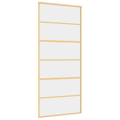 Vidaxl Schiebetür 90x205 cm klares ESG -Glas und Aluminium Gold gefärbt