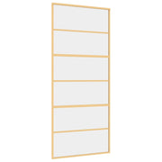 Vidaxl Schiebetür 90x205 cm klares ESG -Glas und Aluminium Gold gefärbt - afbeelding 2