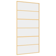 VIDAXL -Schiebetür 102,5 x 205 cm klares ESG -Glas- und Aluminiumgoldfarbe - afbeelding 2