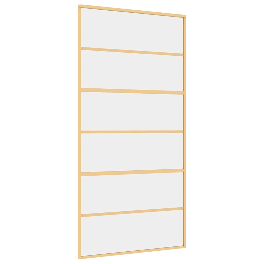 VIDAXL -Schiebetür 102,5 x 205 cm klares ESG -Glas- und Aluminiumgoldfarbe