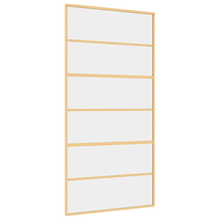 VIDAXL -Schiebetür 102,5 x 205 cm klares ESG -Glas- und Aluminiumgoldfarbe