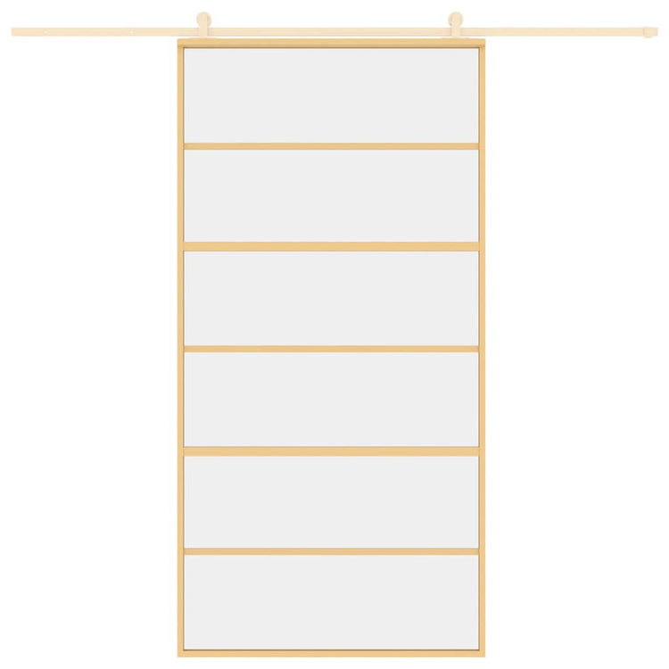 VIDAXL -Schiebetür 102,5 x 205 cm klares ESG -Glas- und Aluminiumgoldfarbe