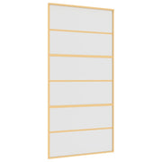 Vidaxx Schiebetür 102,5x205 cm ESG-Glas matt und Aluminium goldfarben - afbeelding 2