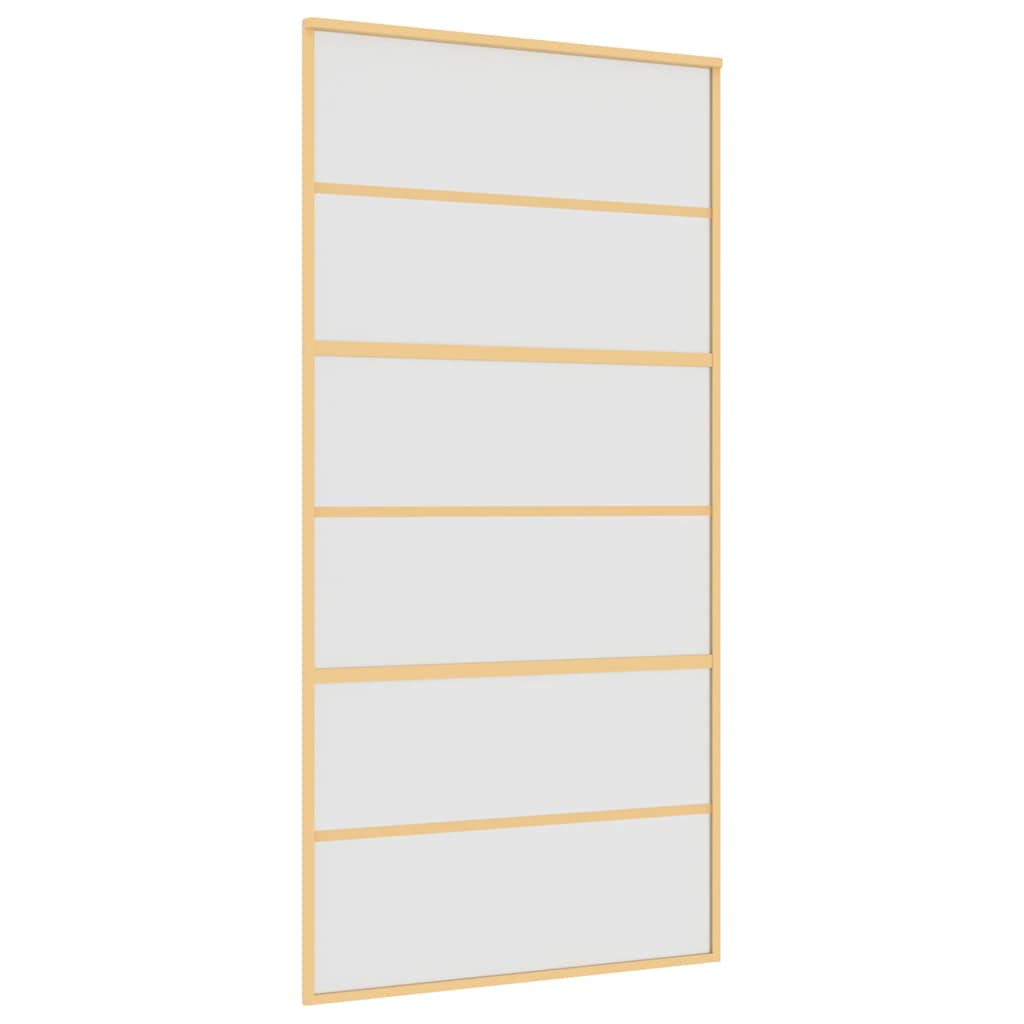 Vidaxx Schiebetür 102,5x205 cm ESG-Glas matt und Aluminium goldfarben