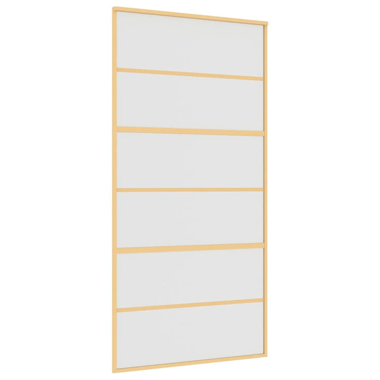 Vidaxx Schiebetür 102,5x205 cm ESG-Glas matt und Aluminium goldfarben