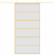 Vidaxx Schiebetür 102,5x205 cm ESG-Glas matt und Aluminium goldfarben - afbeelding 3