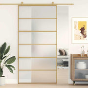 Vidaxx Schiebetür 102,5x205 cm ESG-Glas matt und Aluminium goldfarben - afbeelding 1